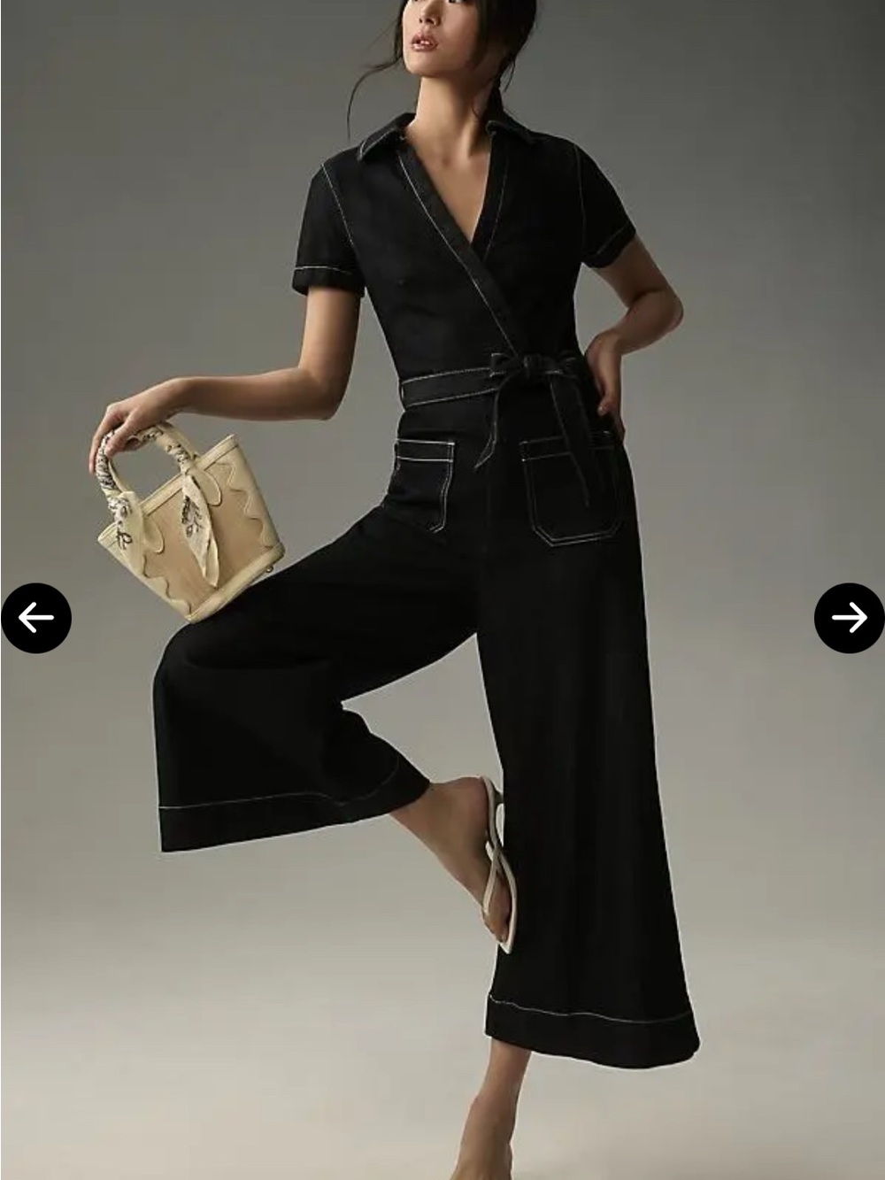 Anthropologie Dark Indigo Wide-Leg Denim Jumpsuit - Picture 4 of 6